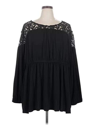 Pre-owned Torrid Long Sleeve Blouse In Black