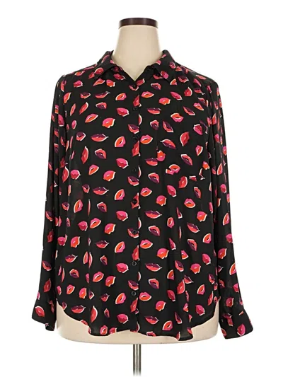 Pre-owned Torrid Long Sleeve Blouse In Black