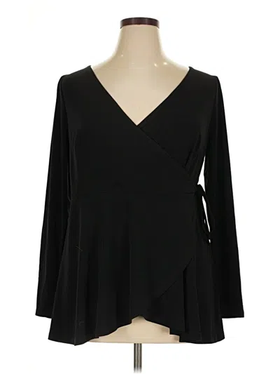 Pre-owned Torrid Long Sleeve Blouse In Black
