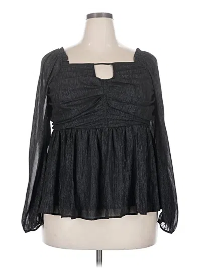 Pre-owned Torrid Long Sleeve Blouse In Black