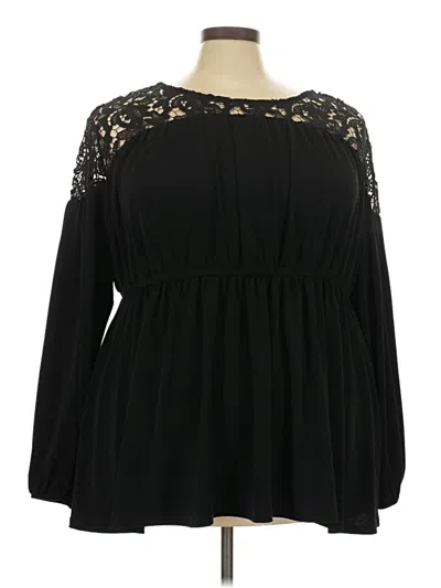 Pre-owned Torrid Long Sleeve Blouse In Black