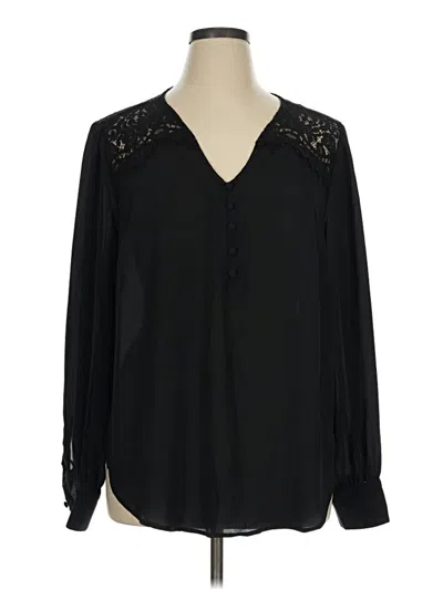 Pre-owned Torrid Long Sleeve Blouse In Black