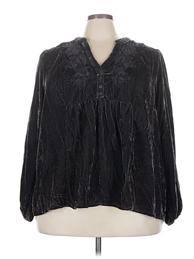Pre-owned Torrid Long Sleeve Blouse In Black