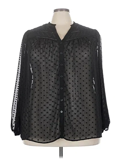 Pre-owned Torrid Long Sleeve Blouse In Black