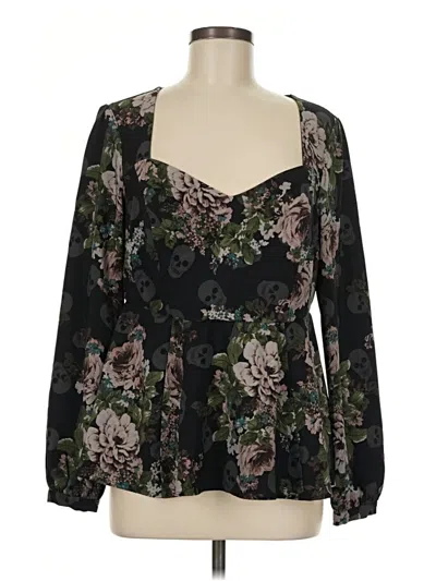 Pre-owned Torrid Long Sleeve Blouse In Black