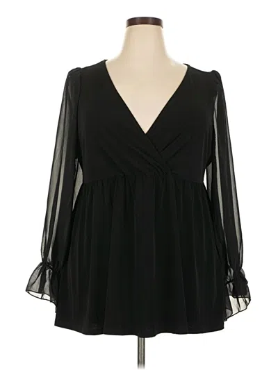 Pre-owned Torrid Long Sleeve Blouse In Black