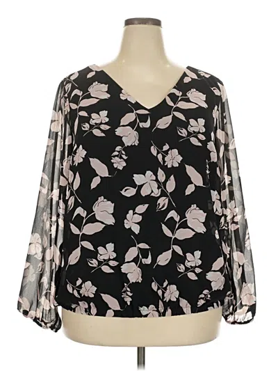 Pre-owned Torrid Long Sleeve Blouse In Black