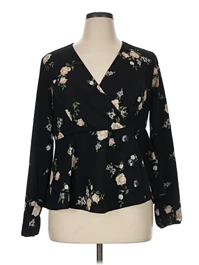 Pre-owned Torrid Long Sleeve Blouse In Black