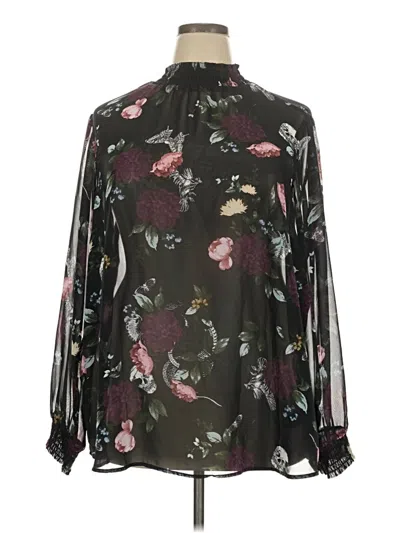 Pre-owned Torrid Long Sleeve Blouse In Black