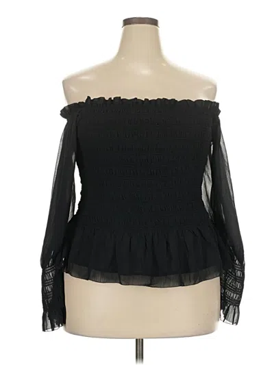 Torrid Long Sleeve Blouse In Black