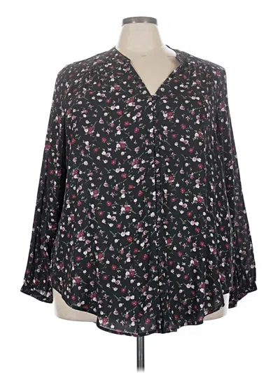 Pre-owned Torrid Long Sleeve Blouse In Black