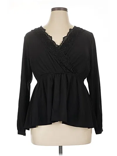 Pre-owned Torrid Long Sleeve Blouse In Black