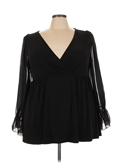 Torrid Long Sleeve Blouse In Black