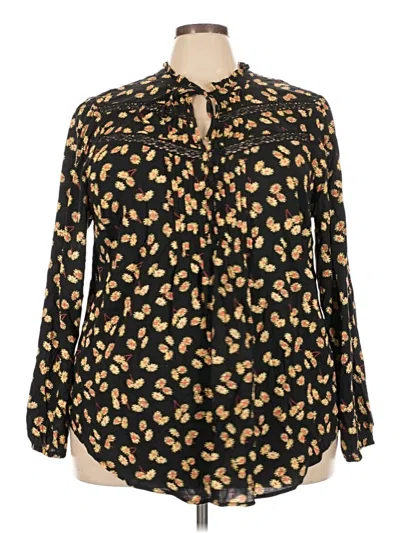 Pre-owned Torrid Long Sleeve Blouse In Black