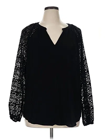 Pre-owned Torrid Long Sleeve Blouse In Black