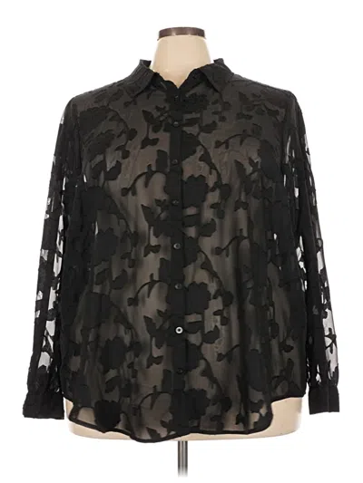Pre-owned Torrid Long Sleeve Blouse In Black