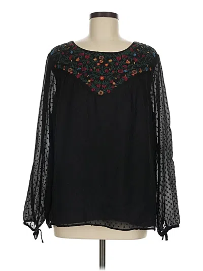 Pre-owned Torrid Long Sleeve Blouse In Black
