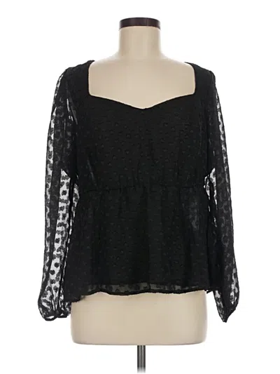 Pre-owned Torrid Long Sleeve Blouse In Black