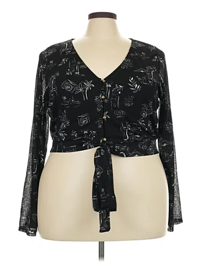 Torrid Long Sleeve Blouse In Black