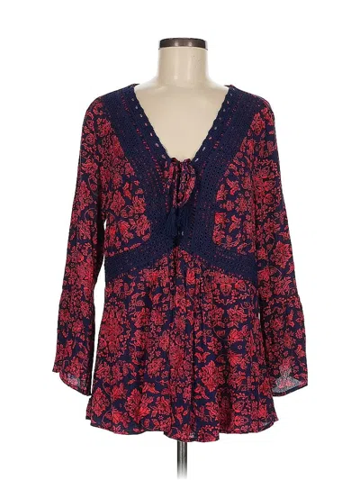 Pre-owned Torrid Long Sleeve Blouse In Blue