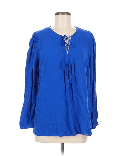 Pre-owned Torrid Long Sleeve Blouse In Blue