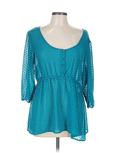 Pre-owned Torrid Long Sleeve Blouse In Blue