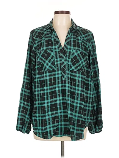 Pre-owned Torrid Long Sleeve Blouse In Blue