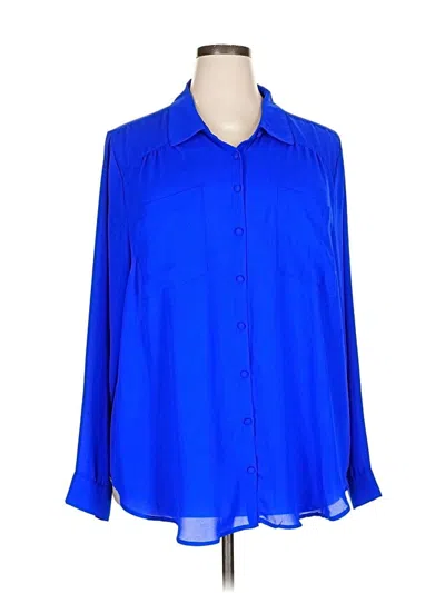 Pre-owned Torrid Long Sleeve Blouse In Blue