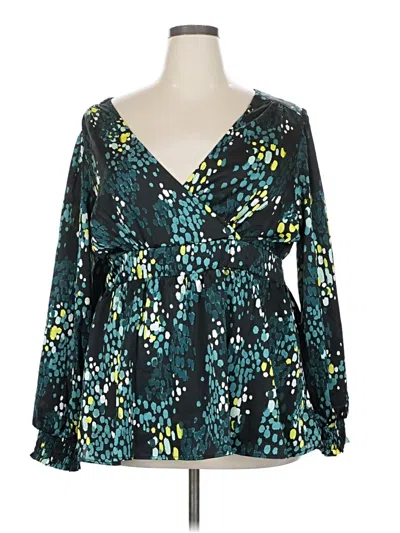 Pre-owned Torrid Long Sleeve Blouse In Blue