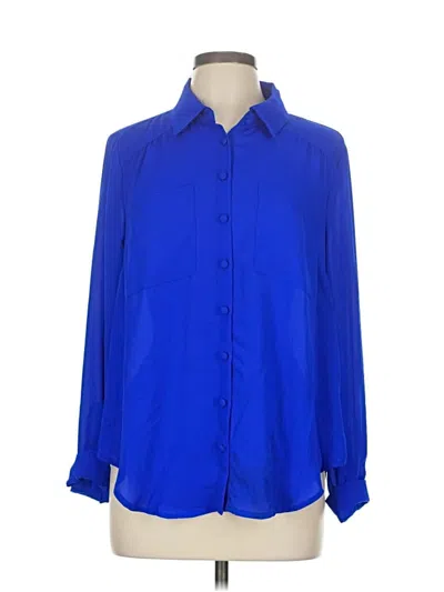 Pre-owned Torrid Long Sleeve Blouse In Blue