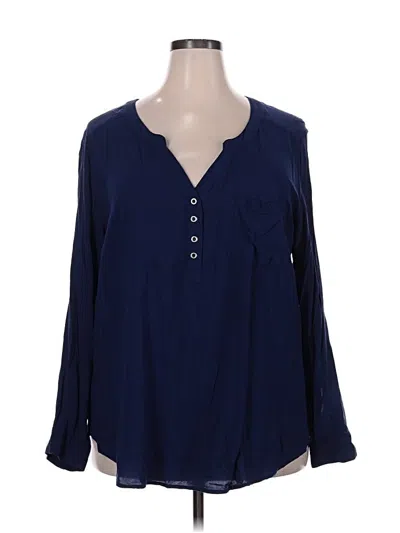 Pre-owned Torrid Long Sleeve Blouse In Blue
