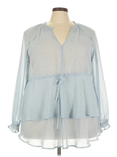 Pre-owned Torrid Long Sleeve Blouse In Blue