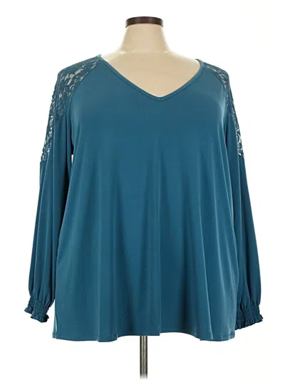 Torrid Long Sleeve Blouse In Blue