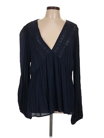 Pre-owned Torrid Long Sleeve Blouse In Blue