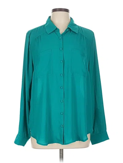 Pre-owned Torrid Long Sleeve Blouse In Blue