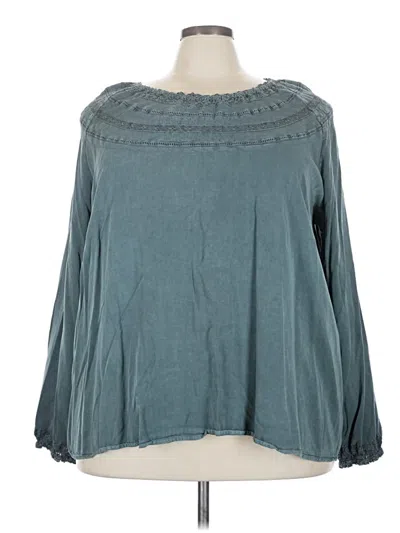 Pre-owned Torrid Long Sleeve Blouse In Blue