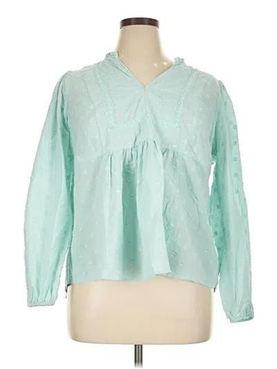 Pre-owned Torrid Long Sleeve Blouse In Blue