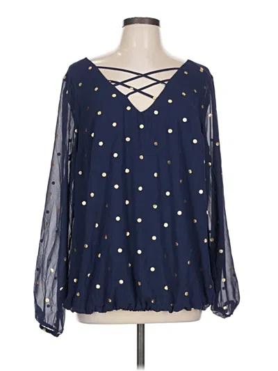 Pre-owned Torrid Long Sleeve Blouse In Blue