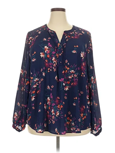 Pre-owned Torrid Long Sleeve Blouse In Blue