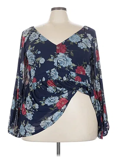 Pre-owned Torrid Long Sleeve Blouse In Blue