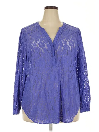 Pre-owned Torrid Long Sleeve Blouse In Blue