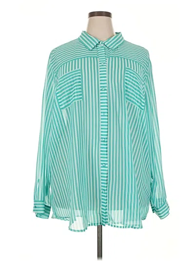 Pre-owned Torrid Long Sleeve Blouse In Blue