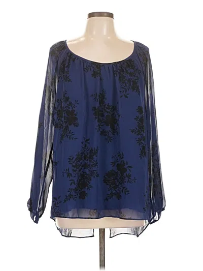 Torrid Long Sleeve Blouse In Blue