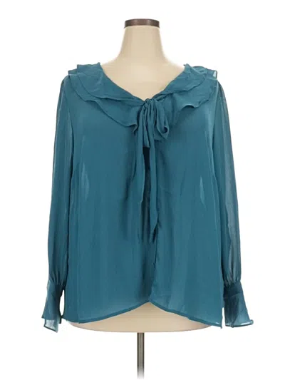 Pre-owned Torrid Long Sleeve Blouse In Blue