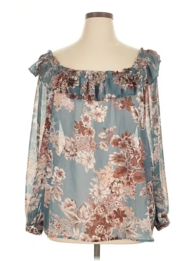 Pre-owned Torrid Long Sleeve Blouse In Blue