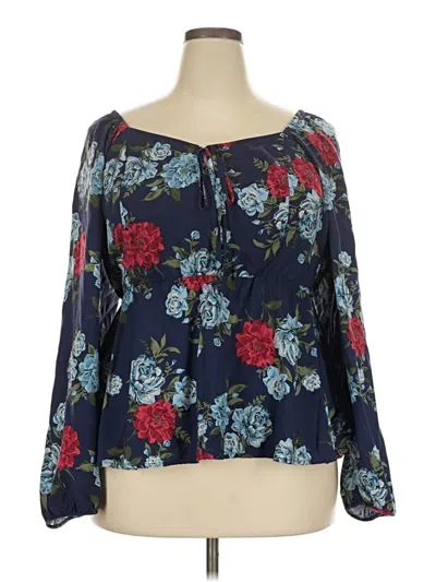 Pre-owned Torrid Long Sleeve Blouse In Blue