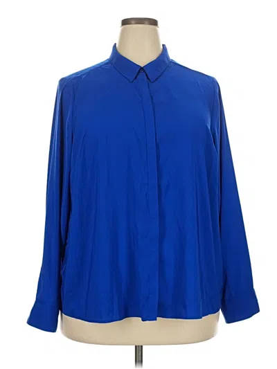 Pre-owned Torrid Long Sleeve Blouse In Blue