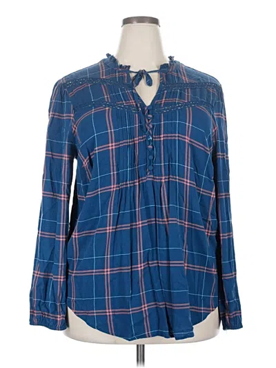 Pre-owned Torrid Long Sleeve Blouse In Blue
