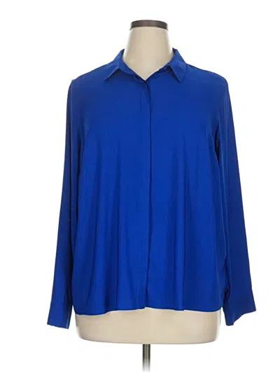Pre-owned Torrid Long Sleeve Blouse In Blue