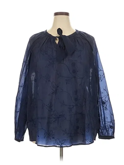 Torrid Long Sleeve Blouse In Blue